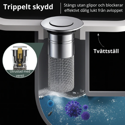 RentFlöde™ Pop-Up Avloppsstopp med Filter